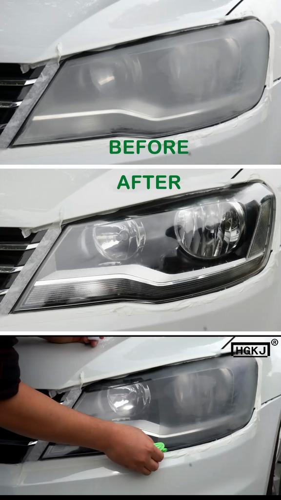 Headlight Restorer HGKJ 8 Car Lights Polishing Kit Chemical Repair Renovation Auto Detailing Liquid Polymer Protect Coating