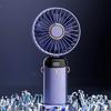 1pc Portable Mini Wearable Fan with LED Display - 5 Adjustable Speeds, Rechargeable Lithium Battery, Foldable,