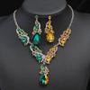 Ретро Циркон Ожерелье Серьги Набор Ювелирных Изделий Платье Аксессуары Ювелирные Изделия