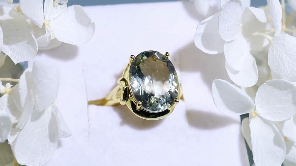 Натуральный зеленый аметист, натуральный бразильский большой драгоценный камень, кольца из стерлингового серебра 925 пробы, изысканные ювелирные изделия для женщин