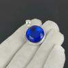 Серебряная подвеска с драгоценным камнем London Blue Topaz из стерлингового серебра 925 пробы — круглая ручная работа, повседневное украшение, подарок на день рождения