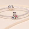 Bamoer 925 Sterling Silver A Letter Hollow Flower Charms Rainbow Beads For Women Jewelry