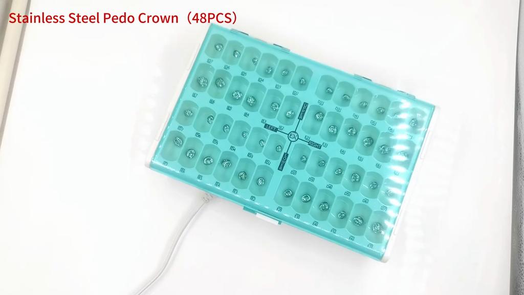 48 шт. зубных моляров, коронок, предварительно отформованных, из нержавеющей стали, временных коронок, комплект для детской стоматологии