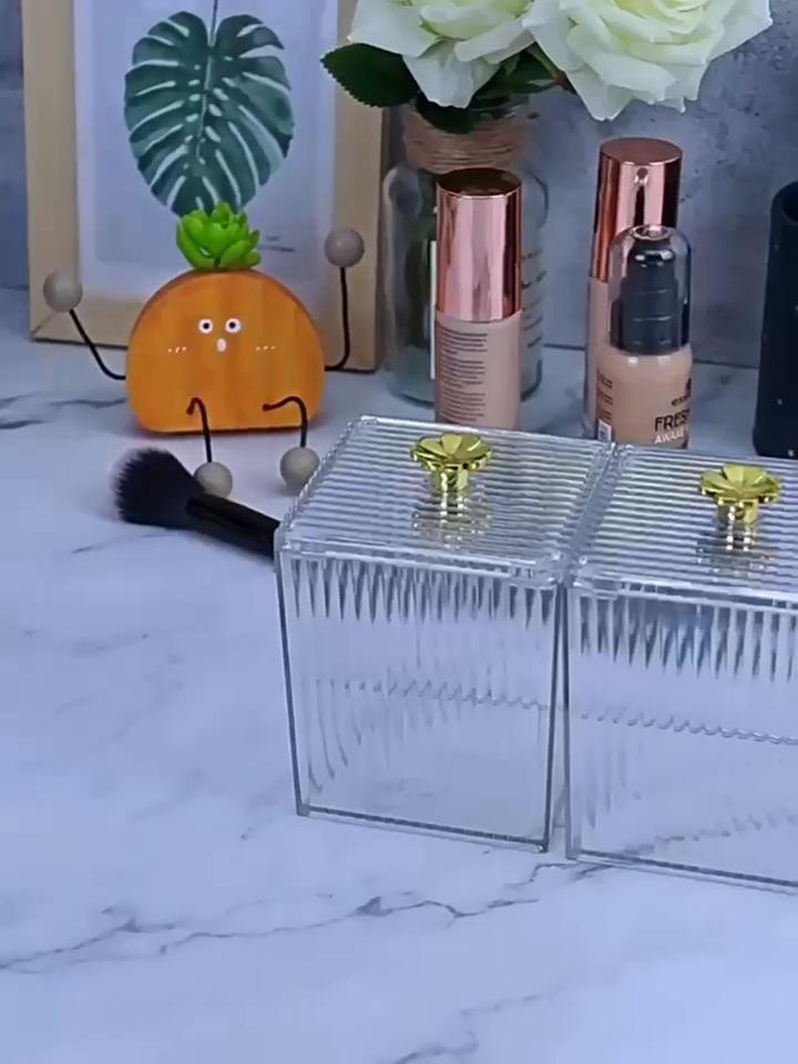 Коробка для хранения ватных дисков для макияжа, стержень для ватных палочек, косметические украшения, контейнер для ванной комнаты, органайзер для помады, многофункциональная коробка