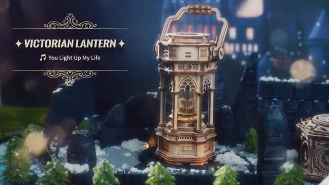 ROBOTIME AMK61 Gear Driven Victorian Lantern 3D Wooden Model Building Kit