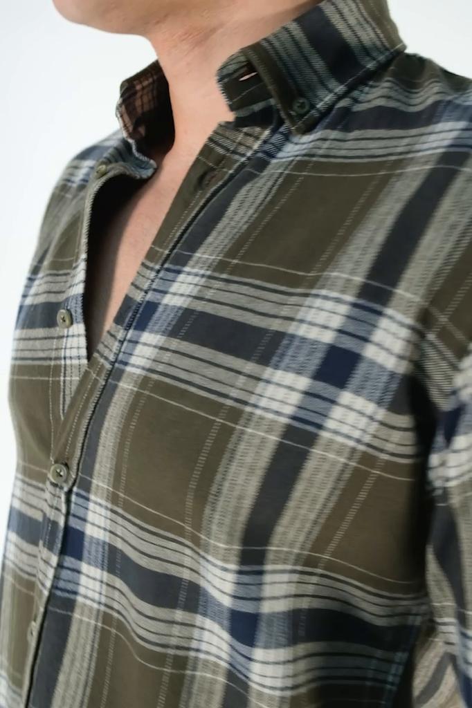 Мужская рубашка дровосека цвета хаки