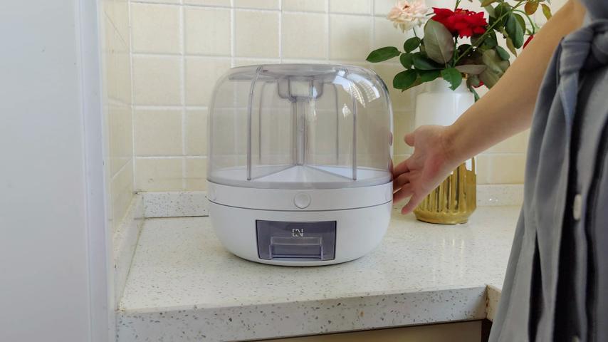 Кухонный контейнер для хранения,Контейнер для хранения продуктов питания,Вращающиеся на 360° бочки для риса, Герметичный дозатор хлопьев