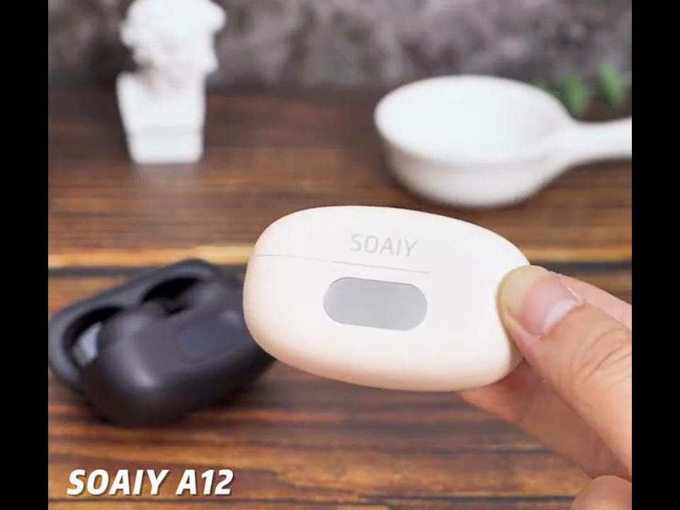 soaiy Wireless Bluetooth Earbuds with Noise Cancellation, In-Ear Design for Sports, Running, Gaming, Beige