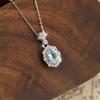 S925 Sterling Silver Necklace For Women Inlaid Natural Aquamarine Korean Ins Style Light Luxury High Grade Versatile Fashion Fine Jewelry