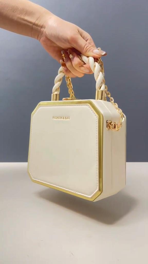 Fashion Designer Metal Square Bag Ladies Small Cell Phone Chain One Shoulder Crossbody Purse Box Evening Print Classical Solid