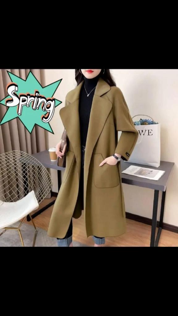 Warm and Fashionable with Women's Wool Coat with Belt for Autumn