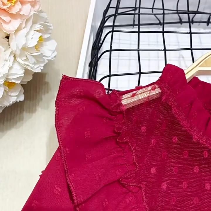 Повседневный весенне-осенний комплект одежды для девочек с топом с длинным рукавом и оборками и короткой юбкой с поясом