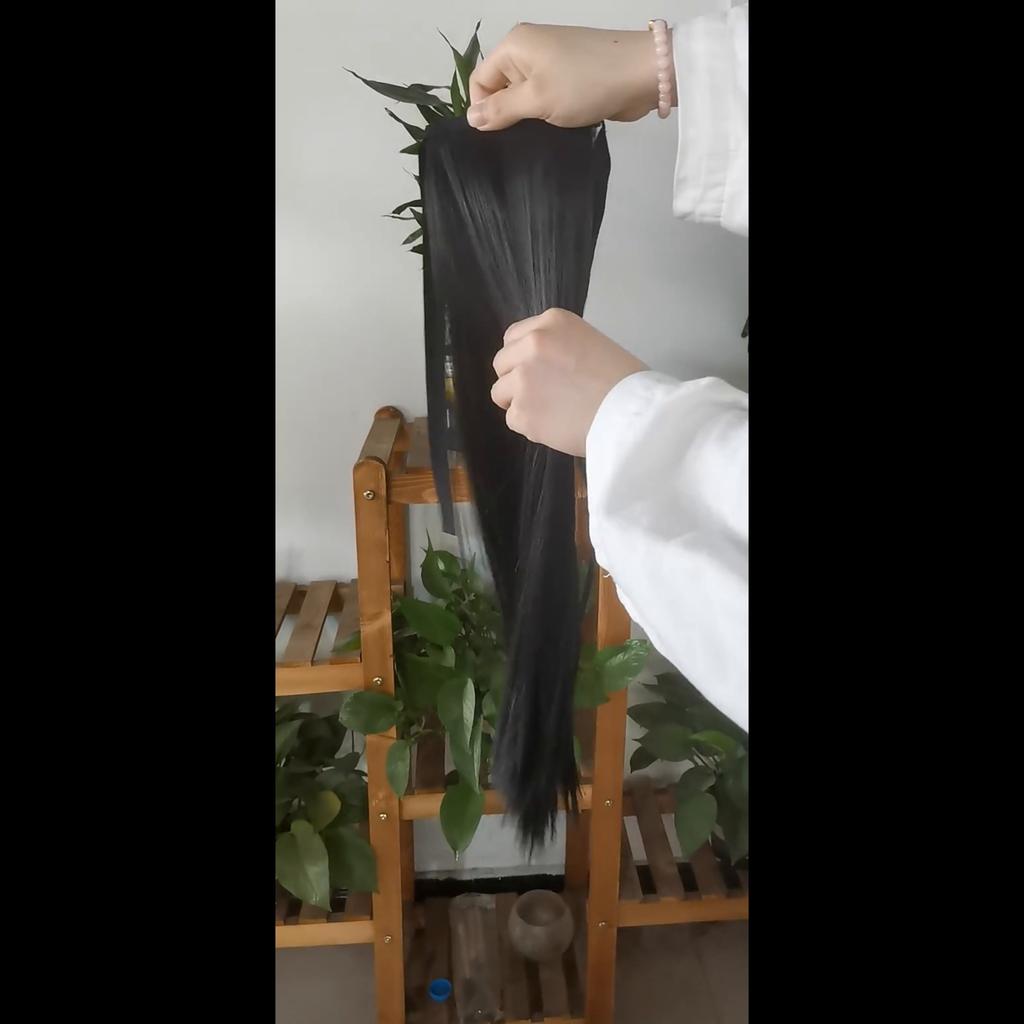 22 Inch Long Straight Ponytail Drawstring Synthetic Women's Wig Heat Resistant Fake Hair