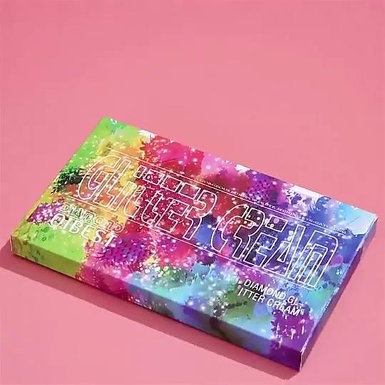 QIBEST Burst Glitter Eyeshadow Glitter Cream Face Body Polarized Glitter Cream Highlighter Dazzling Brightening Eyeshadow