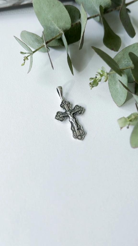 Серебряный крестик без камней (2156796)