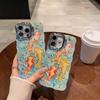 Роскошный модный чехол для телефона с порошковой линзой Koi Diamond для iPhone 16 Pro Max 15 14 Plus 13 12 11, невидимая подставка, полное защитное покрытие