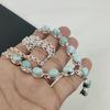 Ожерелье из серебра 925 пробы с натуральным камнем Ларимар, серебряное ожерелье из Ларимара для жены, ожерелье унисекс, подарок на годовщину