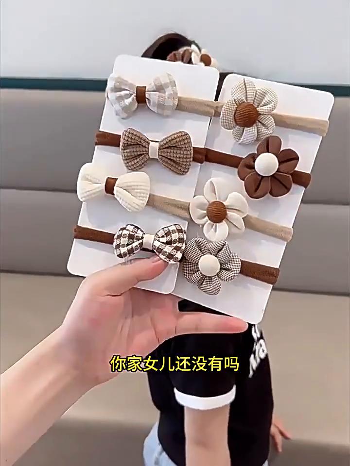 4Pcs Flower Girls Elastic Hair Bands Sweet Bow Hair Ties Children Ponytail Holder Rubber Band Headband Kids Hair Accessories