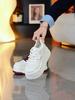 Летние папины кроссовки Женская повседневная обувь 8 см Толстая подошва Увеличение роста Белые кроссовки Дышащие На все случаи жизни Женская обувь