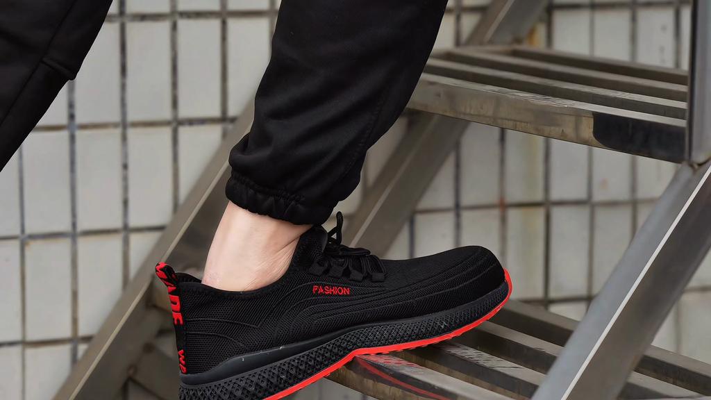 Steel Toe Puncture Proof Safety Shoes Lightweight Slip Resistant Men's Work ShoesComfortable Breathable Sneakers Construction Working Boots