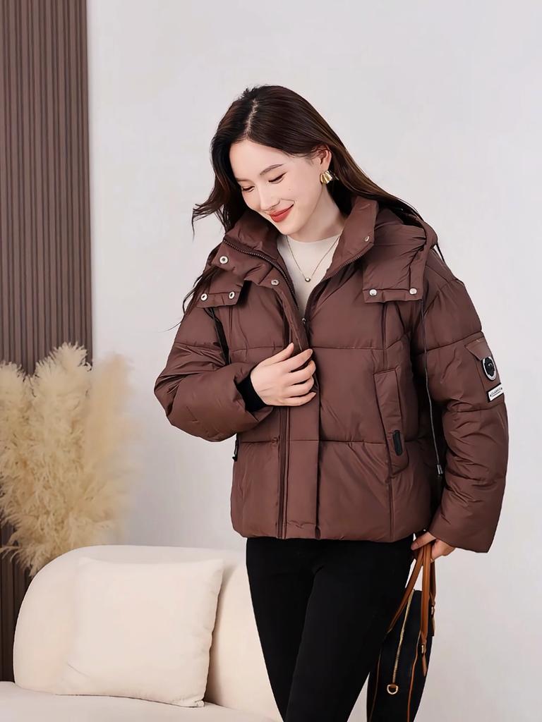 Fashion Woman Parkas Winter Short Coat Hooded Thick Warm Elegant Women's Jackets