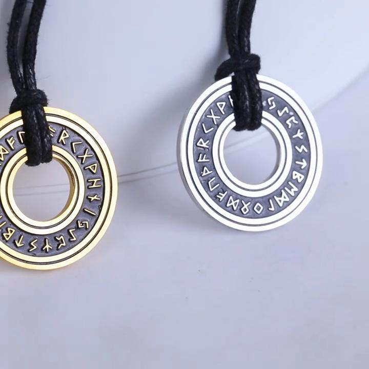 Винтажные ожерелья с нордическими рунами для мужчин, из нержавеющей стали, с норвежскими рунами, викингские украшения, языческий кулон-амулет, подарок, горячая распродажа