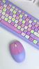 Mofii Беспроводная мышь и клавиатура, набор круглых клавиш, цветная клавиатура, женская офисная беспроводная клавиатура, полноразмерная клавиатура для пишущей машинки