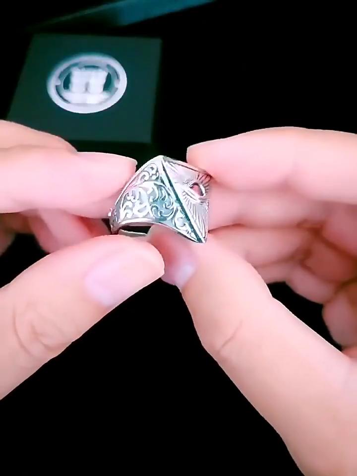 Retro Ancient Ring Eye God Triangle Amulet Talisman Egypt Egyptian Pyramid Protect Power Jewelry Gift Hip Hop Rock Goth Gothic
