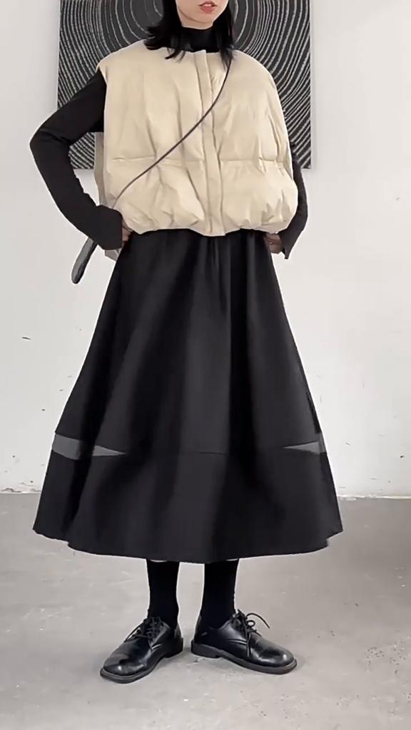 Johnature Winter Cropped Casual Simple Sleeveless Bread Suit Loose Warm Coats