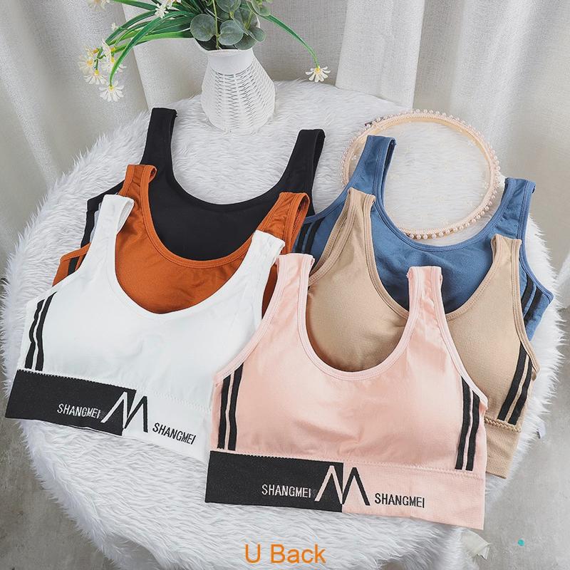 Women's Seamless Fitness Yoga Sports Bra With U Back And Push Up Cup Padding