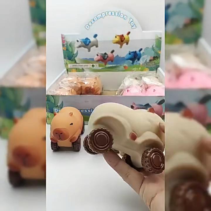 Игрушка-непоседа капибара, машина капибара, игрушка-автомобиль капибара, эластичная машина капибара, мягкая расширяемая для снятия стресса