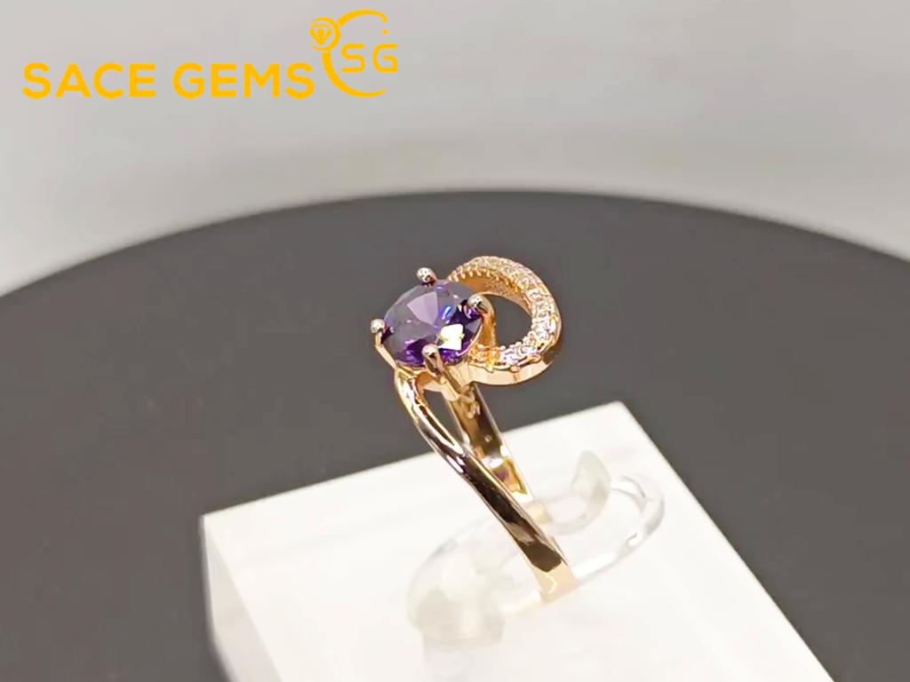 Sace Gems Классическое кольцо из медного сплава с цирконом, женские ювелирные изделия, свадебный подарок для вечеринки