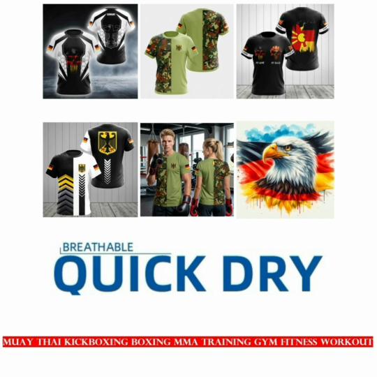 German Germany Eagle Flag National 3D Print Unisex Men Women MMA Kick Boxing Muay Thai T Shirt Quick Dry Short Sleeve Streetwear Retro Vintage Top Tee