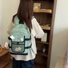 Women's Color Block Schoolbag Junior High School Students Large Capacity Backpack