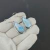 Серьги из натурального драгоценного камня Ларимар, старинные серьги из стерлингового серебра 925 пробы, серьги-подвески из серебра в стиле бохо, подарки на день рождения, подарки для нее