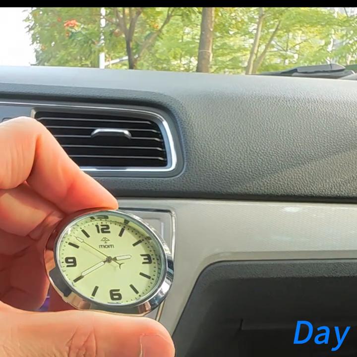 Универсальные светящиеся мини-часы для автомобиля и дома | Кварцевые часы с креплением на вентиляционную решетку или на самоклеящийся корпус