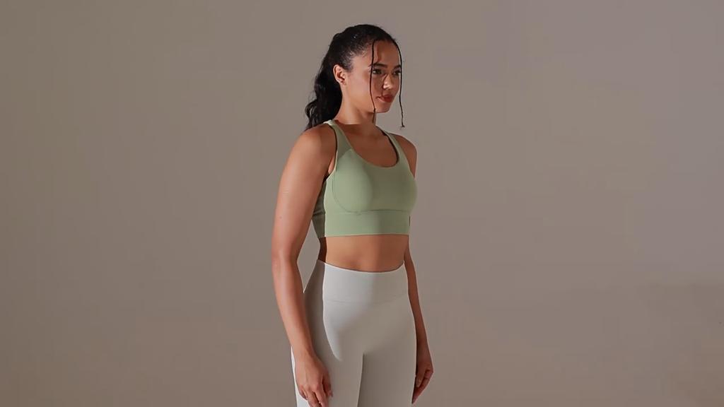 Auroth Back Cross Sports Underwear Shockproof Gathering Yoga Sports Bra Fitness Top