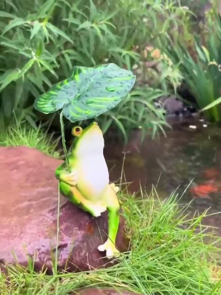 Frog Fishing Statue Outdoor Animal Sculpture For Garden Funny Outdoor Landscape Garden Statues Animal Figurine Ornaments