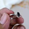 Кольцо ручной работы из серебра 925 пробы с черным ониксом и драгоценным камнем в форме овала для женщин