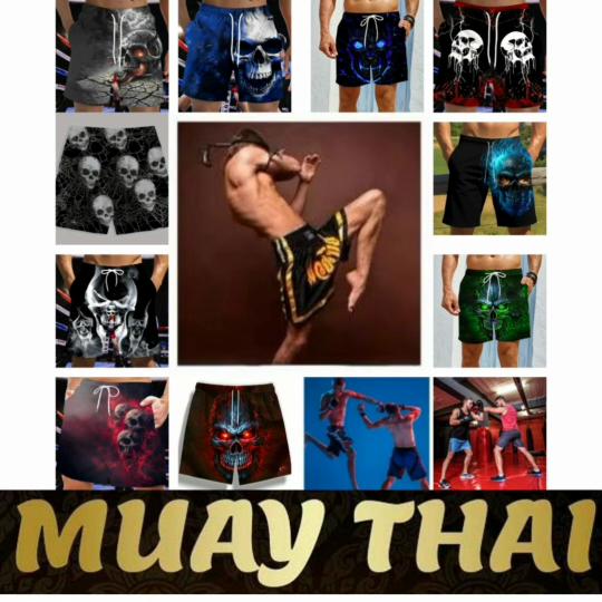 Vintage Skull Ghost Boxing Muay Thai Kickboxing Shorts Pants 3D Print Training Unisex Men Women Quick Dry Fitness Gym Sport Workout Casual Streetwear