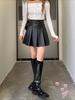 Летние женские плиссированные кожаные юбки корейская мода женская А-силуэт короткая юбка Za Woman высокая талия PU юбка уличная одежда
