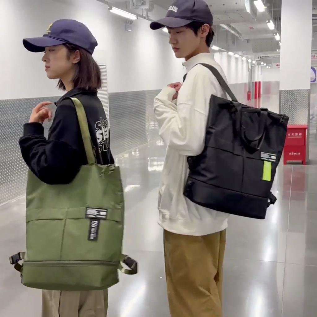 Dual-Use Backpack Men's And Women's Large Capacity Shoulder Tote Bag Handbag Lightweight Travel Backpack With Shoe Bin