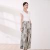 Summer Wide Leg Pants Women Clothes Casual Elastic Waist Plus Size High Waist Trousers Summer Bottoms