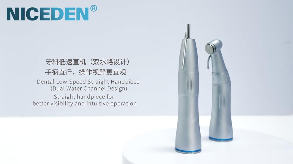 Niceden Стоматологический синий кольцевой светодиодный наконечник E-типа с внешним водяным спреем, прямой наконечник, стоматологические инструменты, низкоскоростной наконечник
