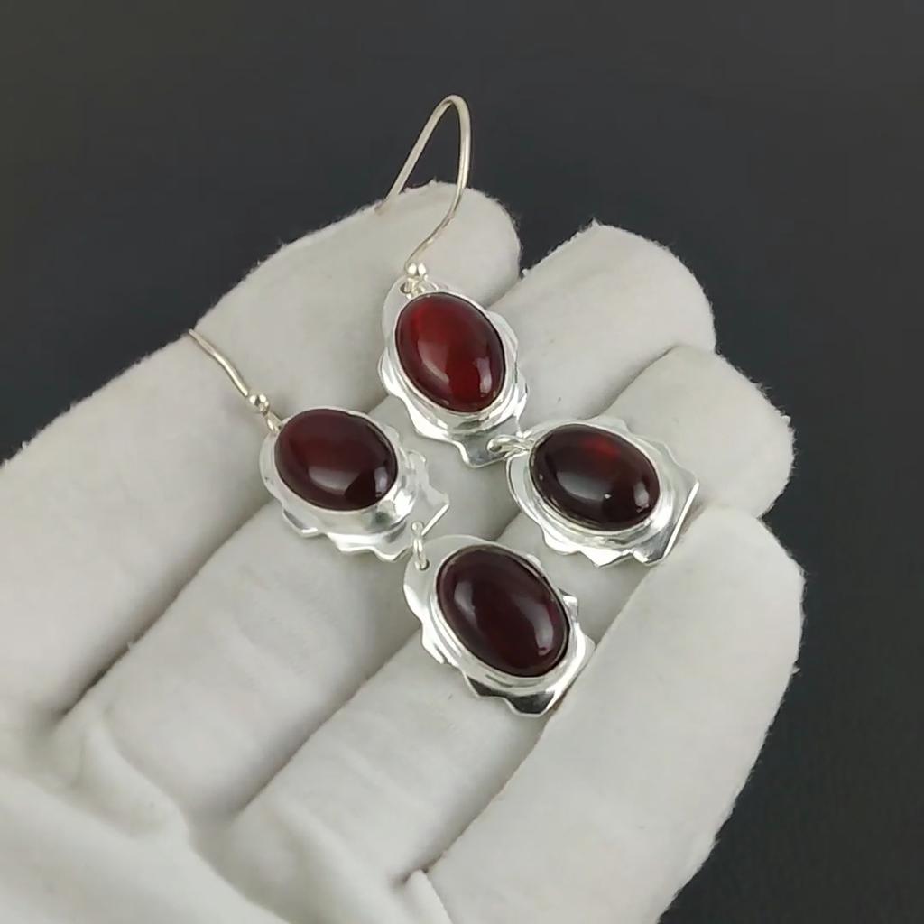 Серьги-крючки с красным лабрадоритом и драгоценным камнем, серьги из стерлингового серебра 925 пробы, серьги-подвески из серебра ручной работы в стиле бохо, подарок на день рождения