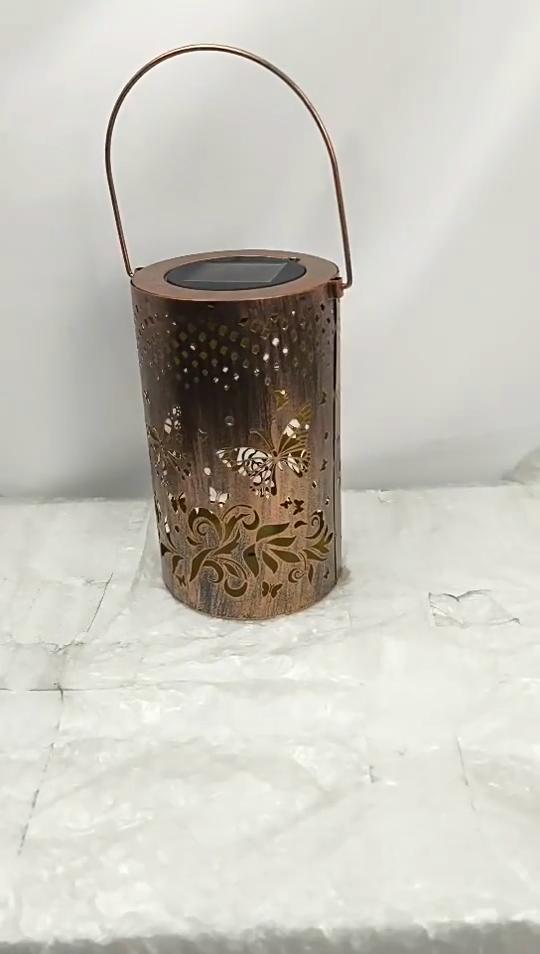 Butterfly Solar Outdoor Lantern Outdoor Solar Lamp IP65 Waterproof Vintage Solar Hanging Lantern Light Outdoor Garden Decoration