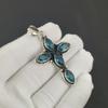 Blue Topaz Gemstone Silver Cross Pendant In 925 Sterling Silver- Handmade Design, Everyday Wear Jewelry, Unique Pendant Party Wear Gift