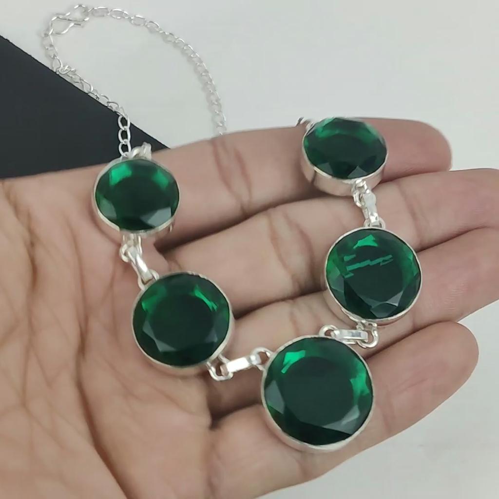 Удивительный зеленый турмалин драгоценный камень ожерелье ручной работы из стерлингового серебра 925 пробы, серебряное ожерелье с зеленым турмалином для жены, ожерелье унисекс подарок на день рождения