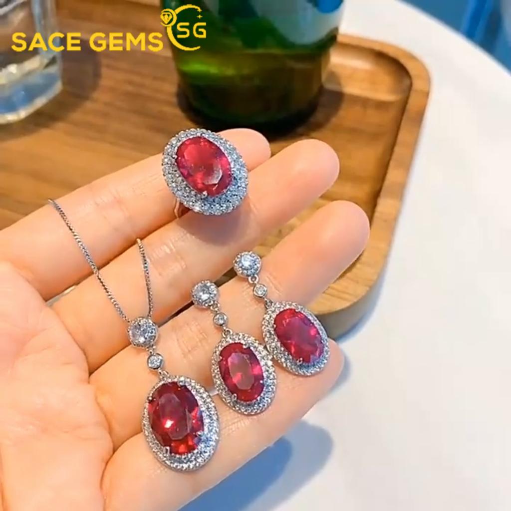 Sace Gems Классические кольца из медного сплава с цирконием, серьги, кулон, ожерелье, комплекты ювелирных изделий, подарки для свадебной вечеринки