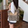 Большая вместительная сумка через плечо с леопардовым принтом, женская сумка-тоут, большая сумка для покупок, дорожная сумка